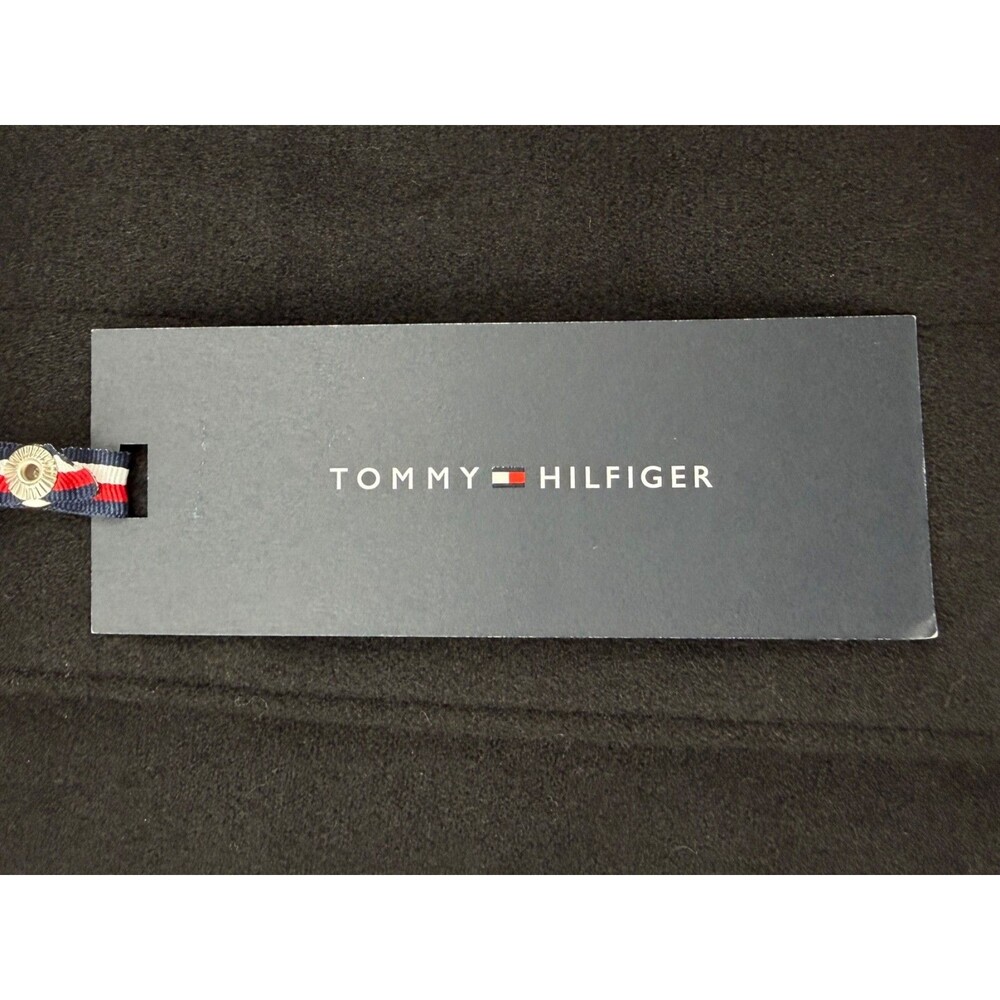 $395 NEW TOMMY HILFIGER Mens 44L Black Soft Modern Fit 38" Long OverCoat Jacket - Picture 6 of 7